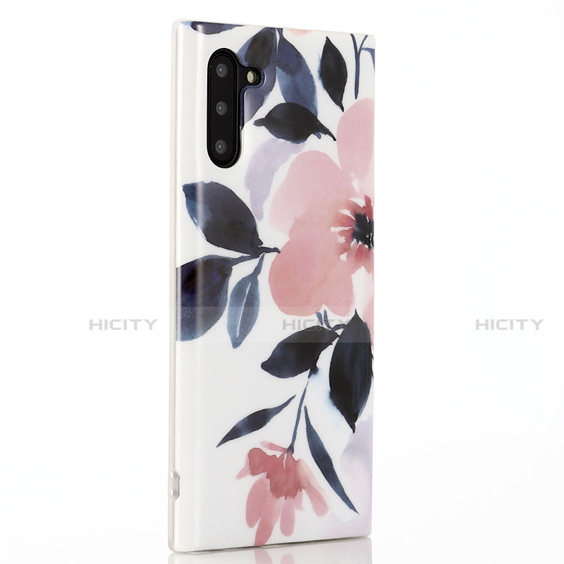 Handyhülle Silikon Hülle Gummi Schutzhülle Blumen S02 für Samsung Galaxy Note 10 5G Rosa