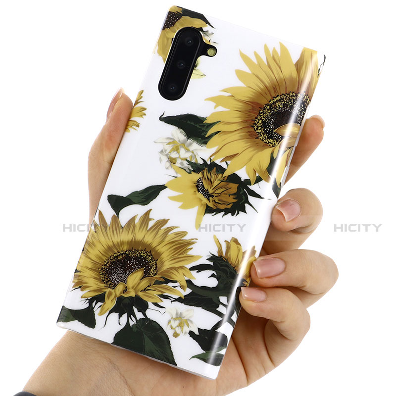 Handyhülle Silikon Hülle Gummi Schutzhülle Blumen S02 für Samsung Galaxy Note 10