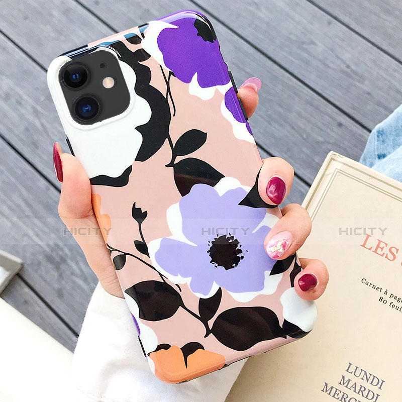 Handyhülle Silikon Hülle Gummi Schutzhülle Blumen S03 für Apple iPhone 11 groß