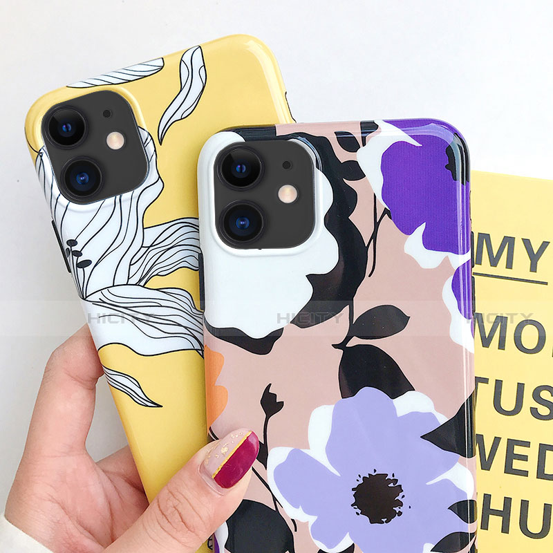 Handyhülle Silikon Hülle Gummi Schutzhülle Blumen S03 für Apple iPhone 11 groß