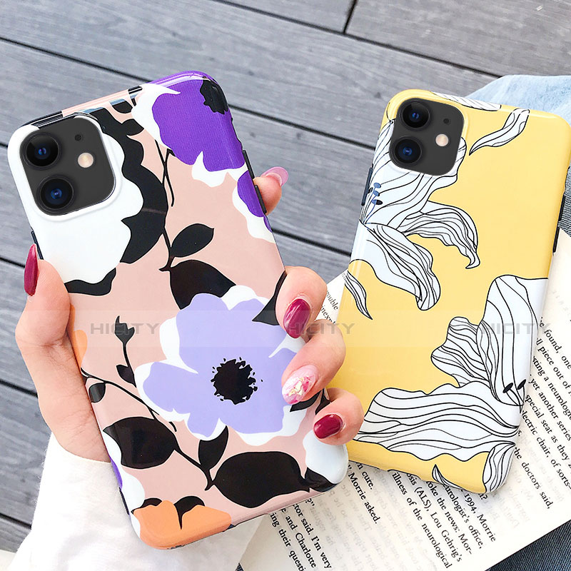 Handyhülle Silikon Hülle Gummi Schutzhülle Blumen S03 für Apple iPhone 11 groß