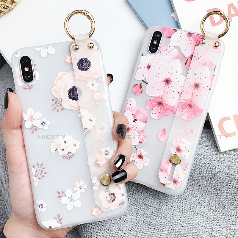 Handyhülle Silikon Hülle Gummi Schutzhülle Blumen S03 für Apple iPhone X