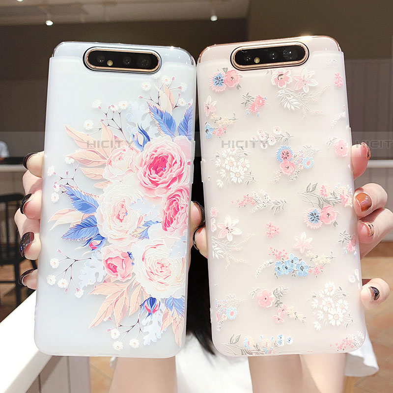 Handyhülle Silikon Hülle Gummi Schutzhülle Blumen S03 für Samsung Galaxy A90 4G