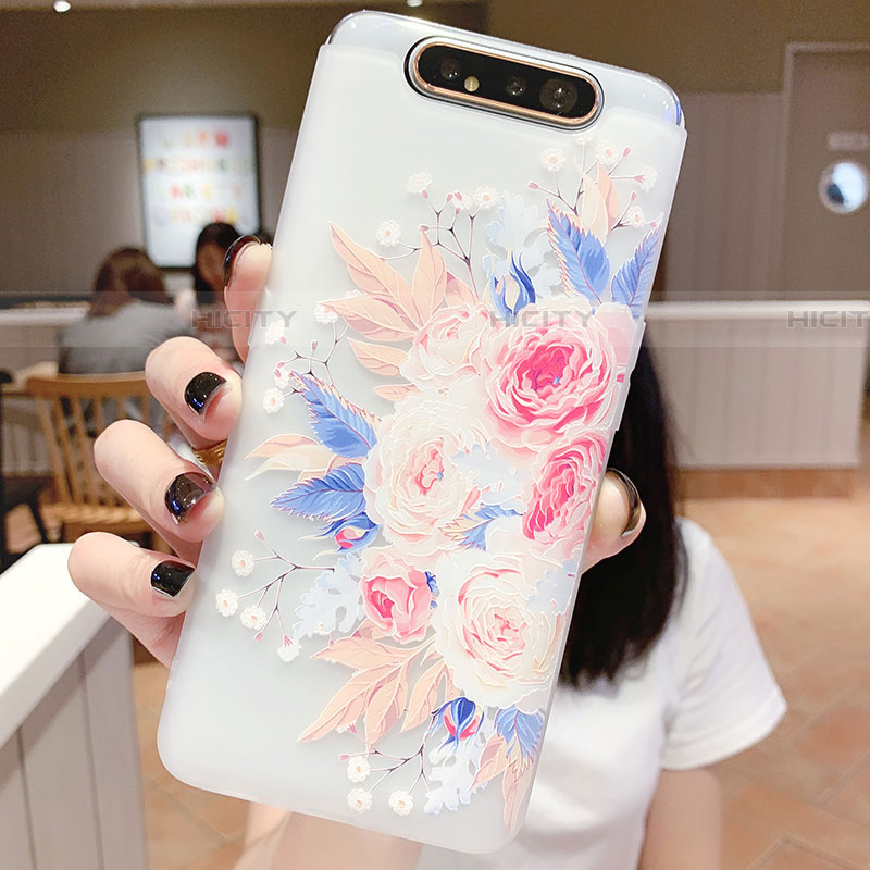 Handyhülle Silikon Hülle Gummi Schutzhülle Blumen S03 für Samsung Galaxy A90 4G