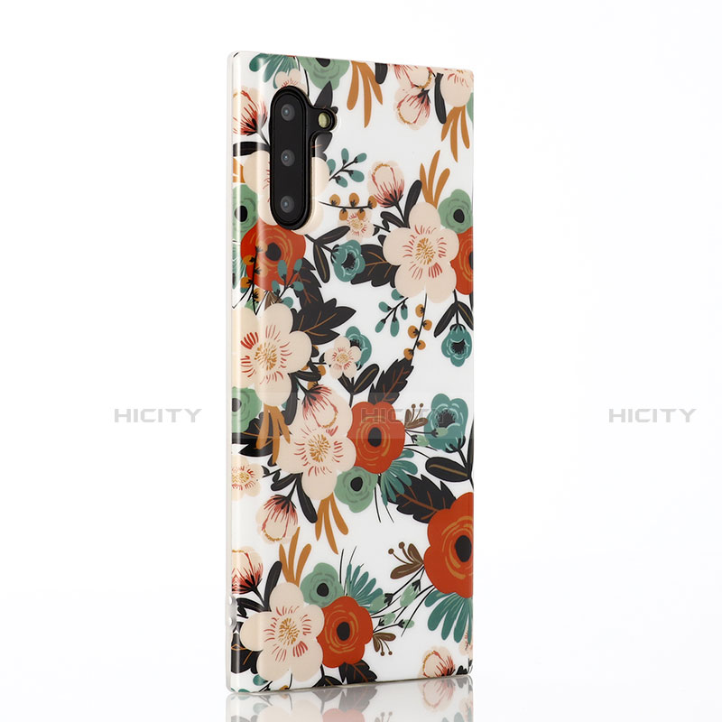 Handyhülle Silikon Hülle Gummi Schutzhülle Blumen S03 für Samsung Galaxy Note 10 Plusfarbig