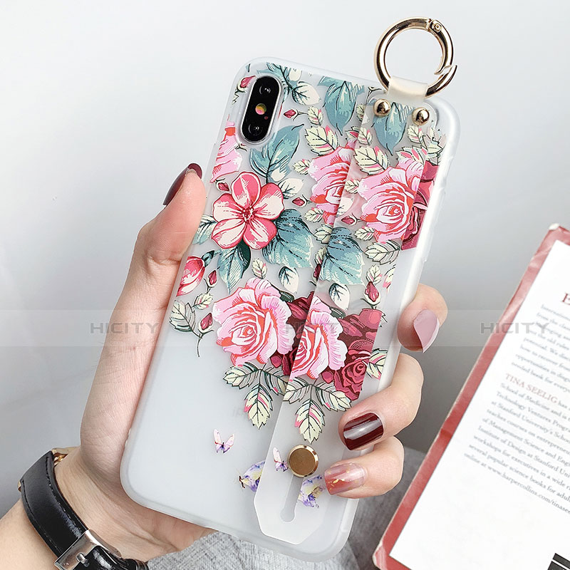 Handyhülle Silikon Hülle Gummi Schutzhülle Blumen S04 für Apple iPhone X