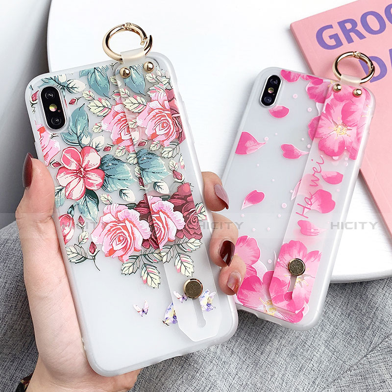 Handyhülle Silikon Hülle Gummi Schutzhülle Blumen S04 für Apple iPhone X