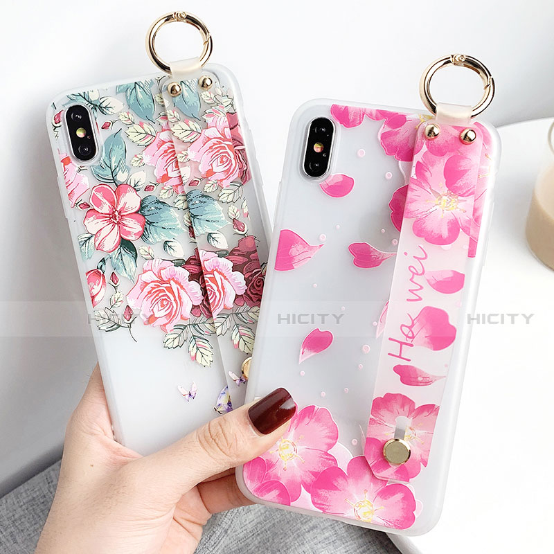 Handyhülle Silikon Hülle Gummi Schutzhülle Blumen S04 für Apple iPhone X