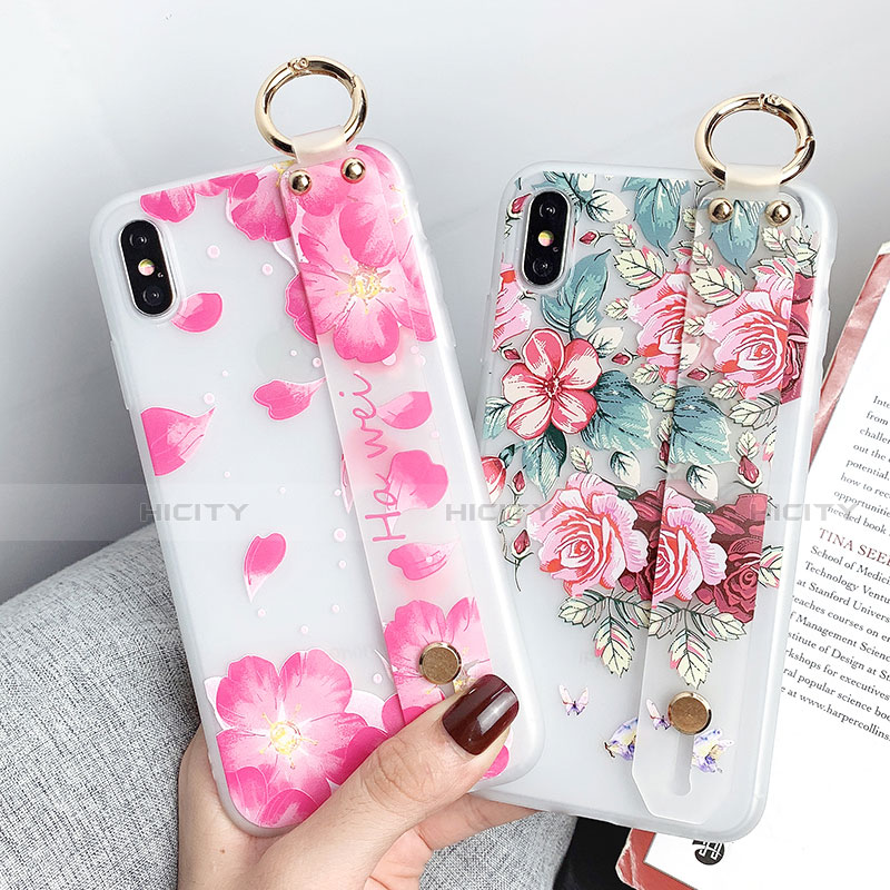 Handyhülle Silikon Hülle Gummi Schutzhülle Blumen S04 für Apple iPhone Xs Max