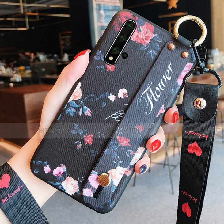 Handyhülle Silikon Hülle Gummi Schutzhülle Blumen S04 für Huawei Nova 5T