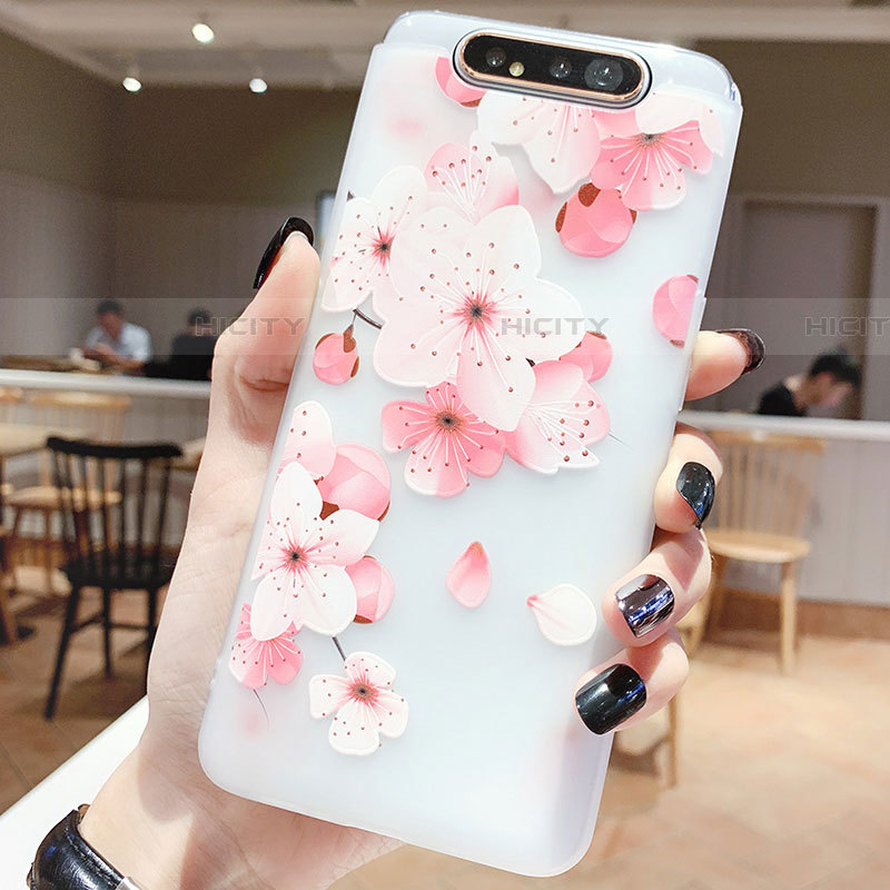 Handyhülle Silikon Hülle Gummi Schutzhülle Blumen S04 für Samsung Galaxy A90 4G