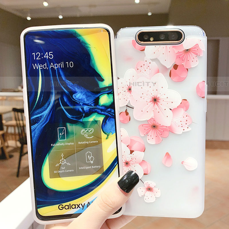 Handyhülle Silikon Hülle Gummi Schutzhülle Blumen S04 für Samsung Galaxy A90 4G