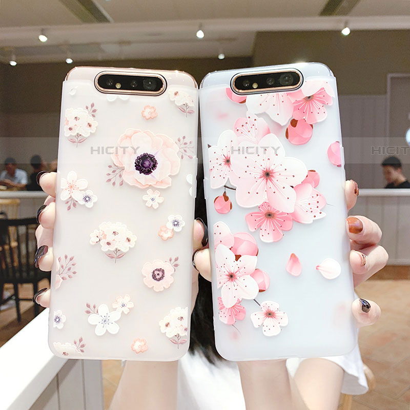 Handyhülle Silikon Hülle Gummi Schutzhülle Blumen S04 für Samsung Galaxy A90 4G