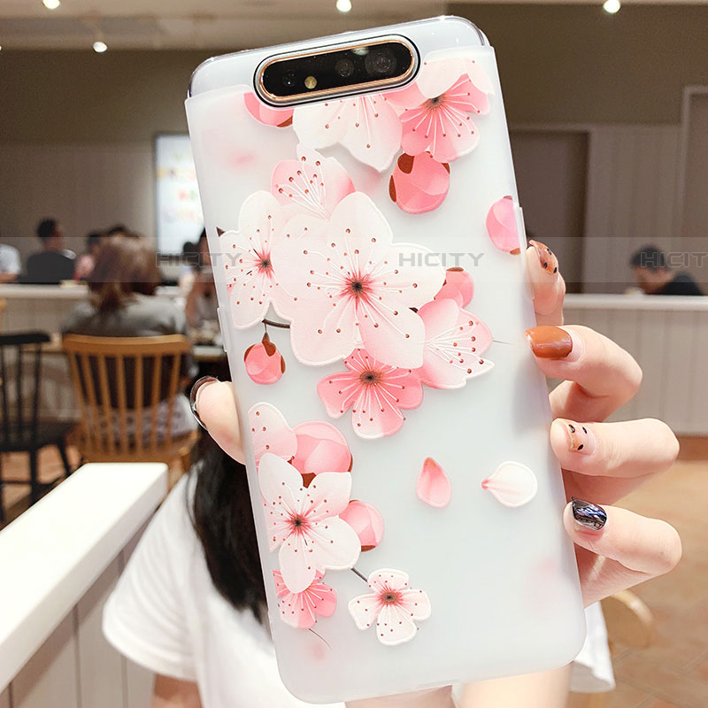 Handyhülle Silikon Hülle Gummi Schutzhülle Blumen S04 für Samsung Galaxy A90 4G