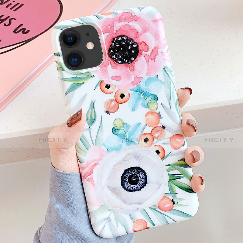 Handyhülle Silikon Hülle Gummi Schutzhülle Blumen S05 für Apple iPhone 11 groß