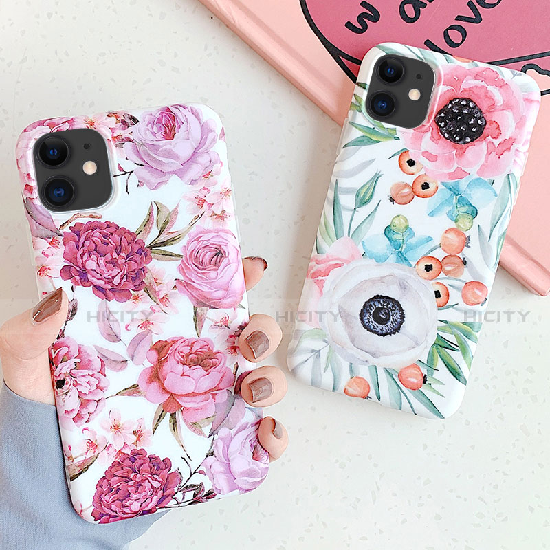 Handyhülle Silikon Hülle Gummi Schutzhülle Blumen S05 für Apple iPhone 11 groß