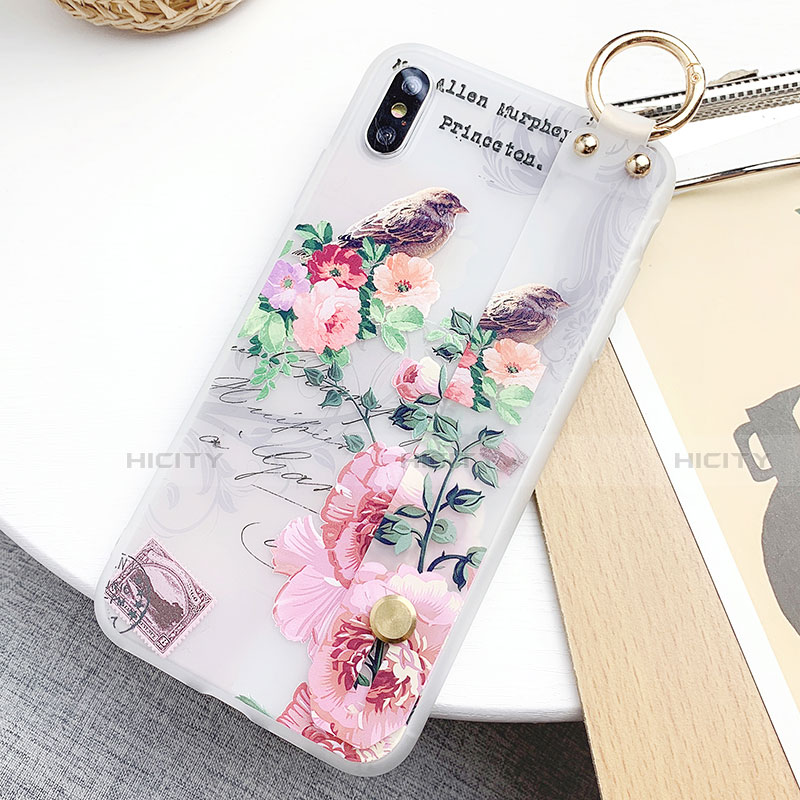 Handyhülle Silikon Hülle Gummi Schutzhülle Blumen S05 für Apple iPhone X Rosegold Plus