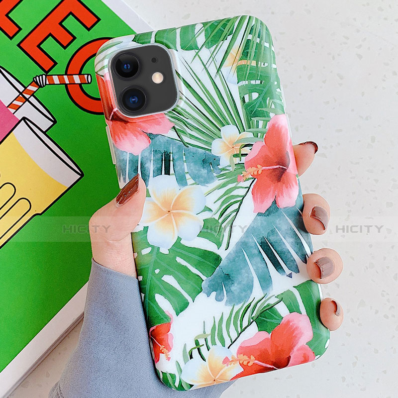 Handyhülle Silikon Hülle Gummi Schutzhülle Blumen S06 für Apple iPhone 11 groß