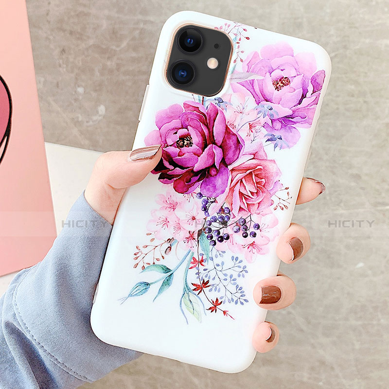 Handyhülle Silikon Hülle Gummi Schutzhülle Blumen S06 für Apple iPhone 11 groß