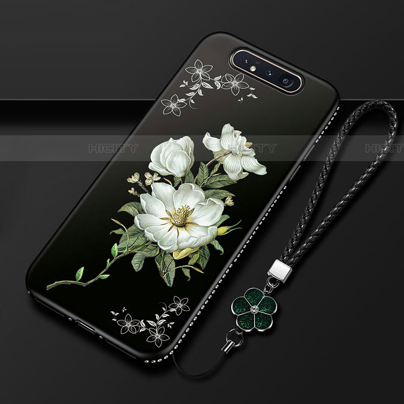 Handyhülle Silikon Hülle Gummi Schutzhülle Blumen S06 für Samsung Galaxy A90 4G groß