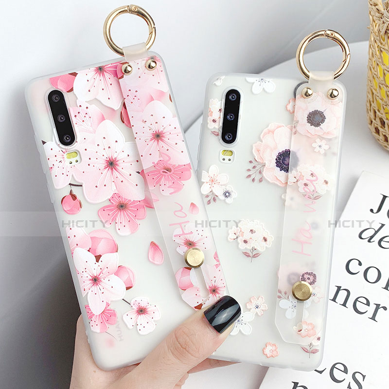 Handyhülle Silikon Hülle Gummi Schutzhülle Blumen S07 für Huawei P30