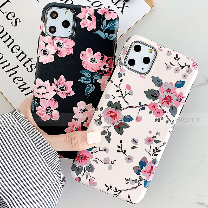 Handyhülle Silikon Hülle Gummi Schutzhülle Blumen S08 für Apple iPhone 11 Pro Max