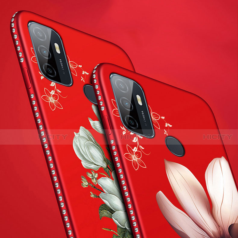 Handyhülle Silikon Hülle Gummi Schutzhülle Flexible Blumen A01 für Oppo A33 groß