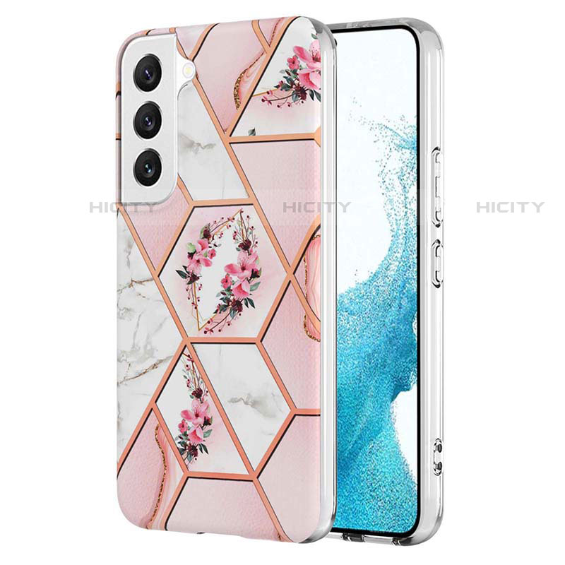 Handyhülle Silikon Hülle Gummi Schutzhülle Flexible Blumen A01 für Samsung Galaxy S21 5G Rosa