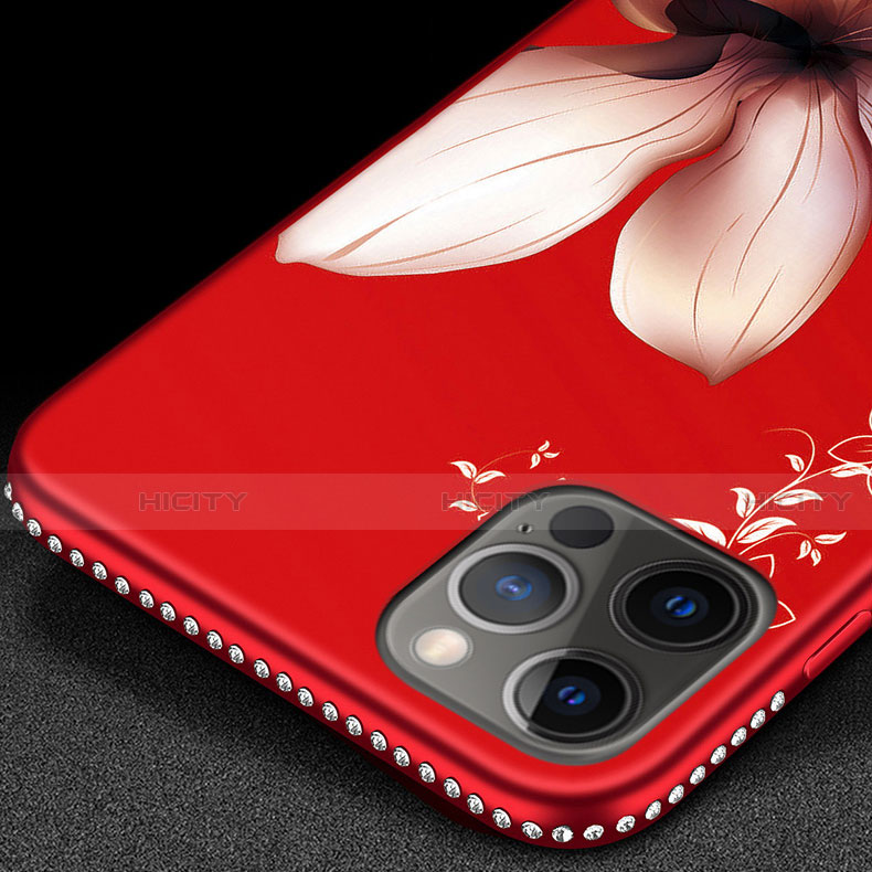 Handyhülle Silikon Hülle Gummi Schutzhülle Flexible Blumen für Apple iPhone 12 Pro groß