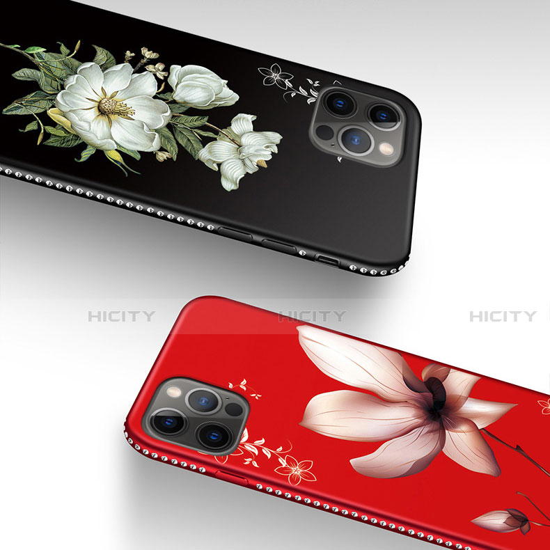 Handyhülle Silikon Hülle Gummi Schutzhülle Flexible Blumen für Apple iPhone 12 Pro groß