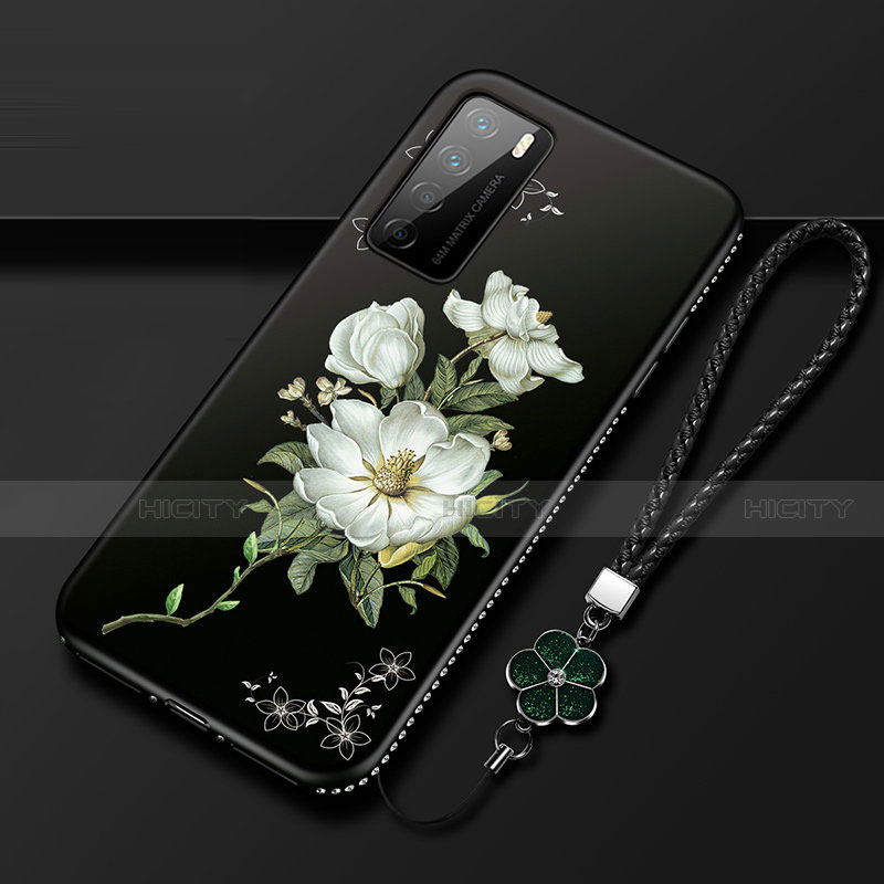 Handyhülle Silikon Hülle Gummi Schutzhülle Flexible Blumen für Huawei Honor Play4 5G groß