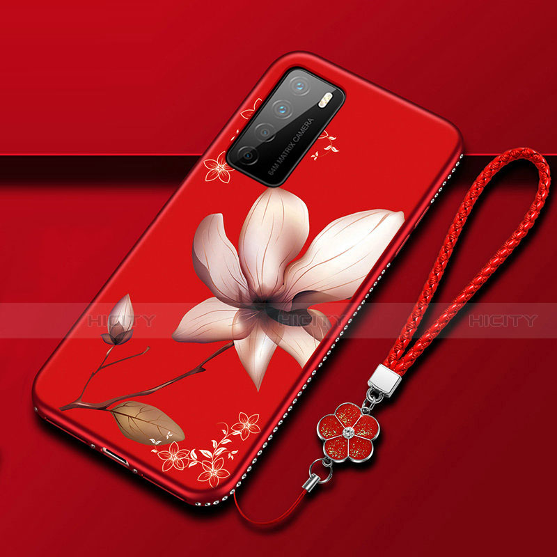 Handyhülle Silikon Hülle Gummi Schutzhülle Flexible Blumen für Huawei Honor Play4 5G groß