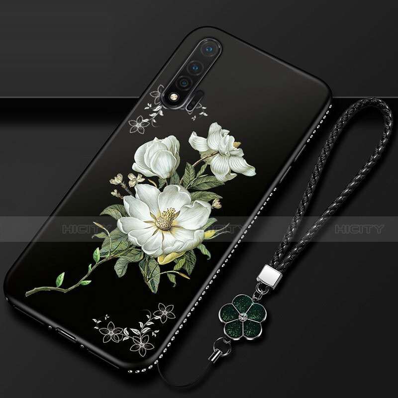 Handyhülle Silikon Hülle Gummi Schutzhülle Flexible Blumen für Huawei Nova 6 groß