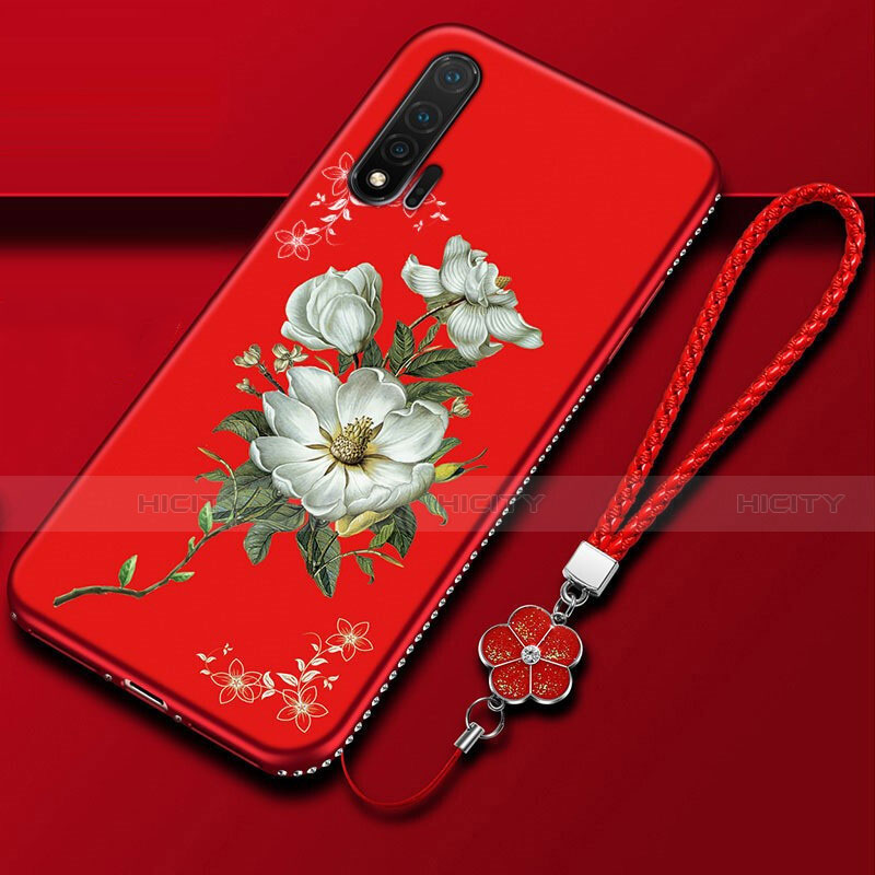 Handyhülle Silikon Hülle Gummi Schutzhülle Flexible Blumen für Huawei Nova 6