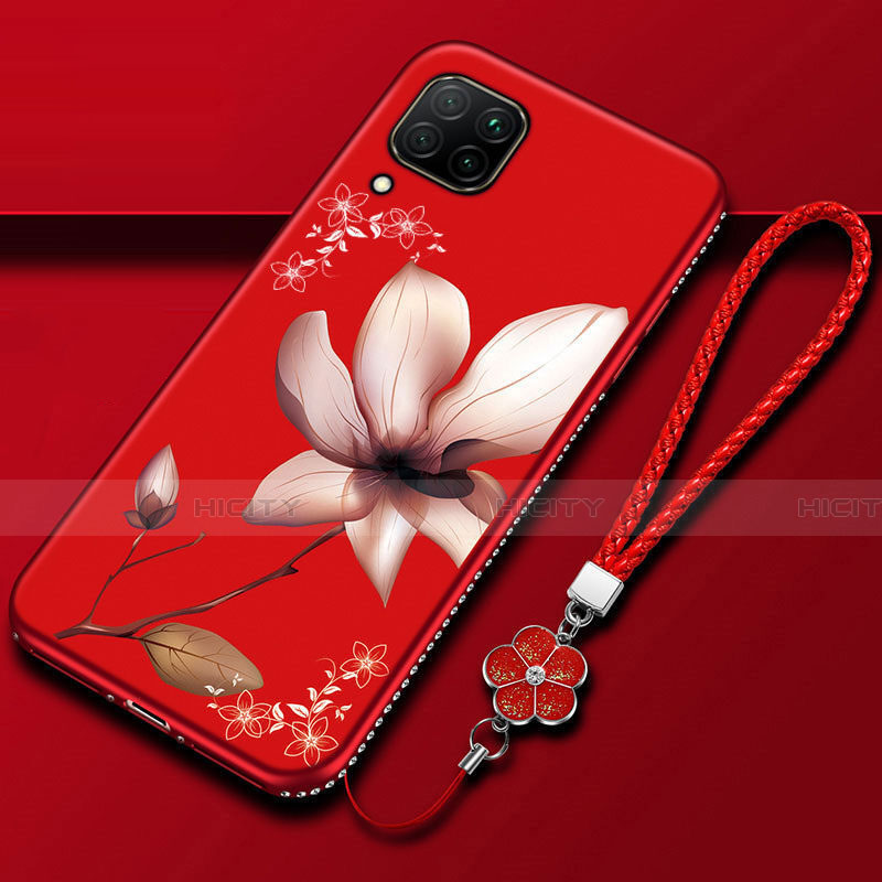 Handyhülle Silikon Hülle Gummi Schutzhülle Flexible Blumen für Huawei Nova 6 SE Fuchsie Plus