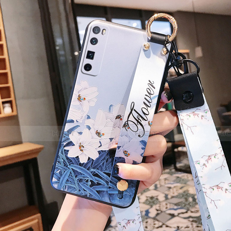 Handyhülle Silikon Hülle Gummi Schutzhülle Flexible Blumen für Huawei Nova 7 Pro 5G Plusfarbig Plus