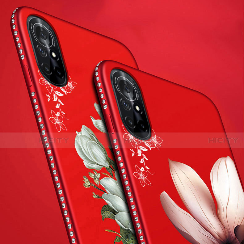 Handyhülle Silikon Hülle Gummi Schutzhülle Flexible Blumen für Huawei Nova 8 5G