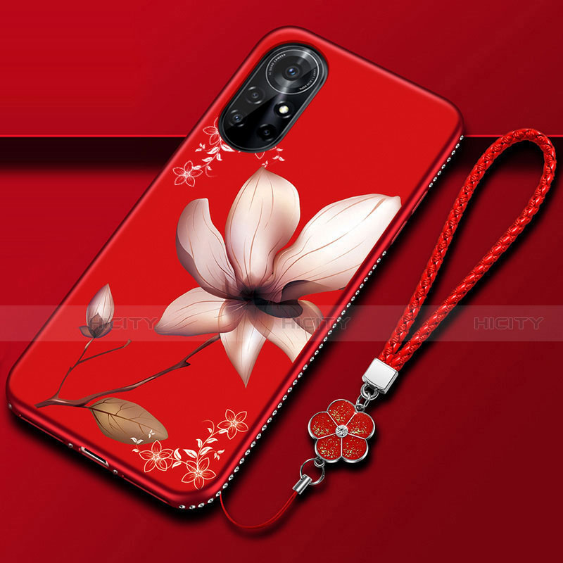 Handyhülle Silikon Hülle Gummi Schutzhülle Flexible Blumen für Huawei Nova 8 Pro 5G groß