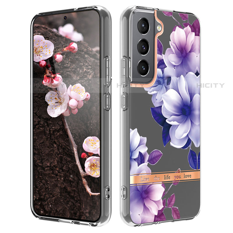 Handyhülle Silikon Hülle Gummi Schutzhülle Flexible Blumen für Samsung Galaxy S21 Plus 5G Plusfarbig Plus