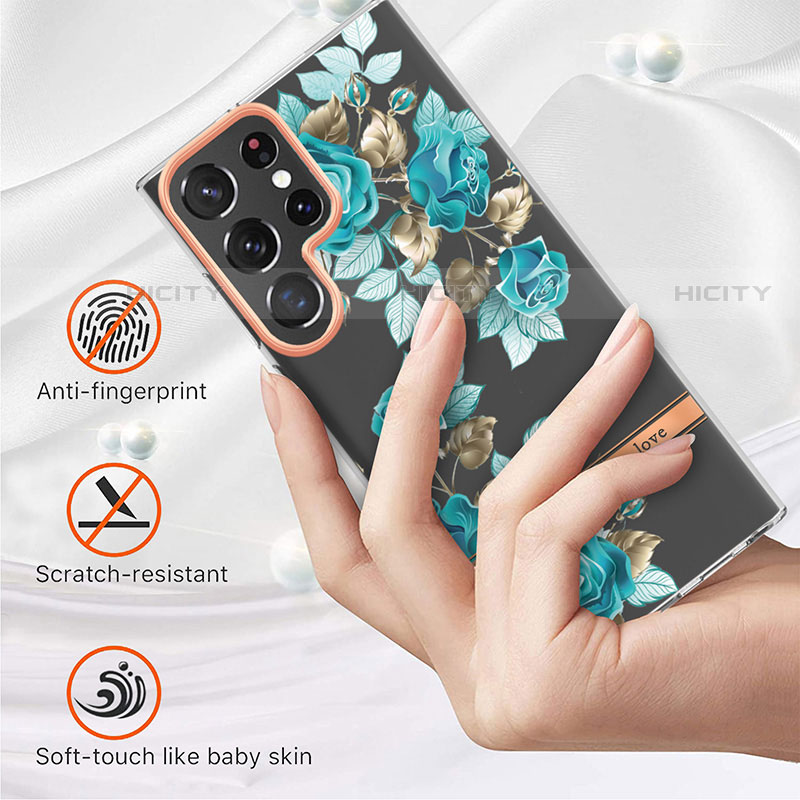 Handyhülle Silikon Hülle Gummi Schutzhülle Flexible Blumen für Samsung Galaxy S21 Ultra 5G