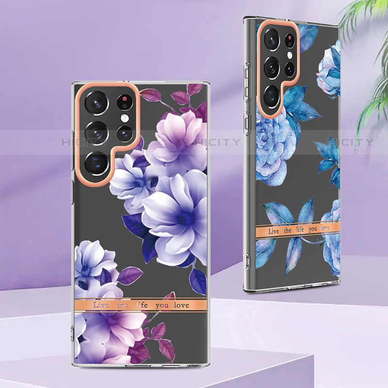 Handyhülle Silikon Hülle Gummi Schutzhülle Flexible Blumen für Samsung Galaxy S21 Ultra 5G