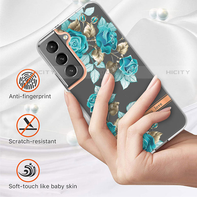 Handyhülle Silikon Hülle Gummi Schutzhülle Flexible Blumen für Samsung Galaxy S22 5G