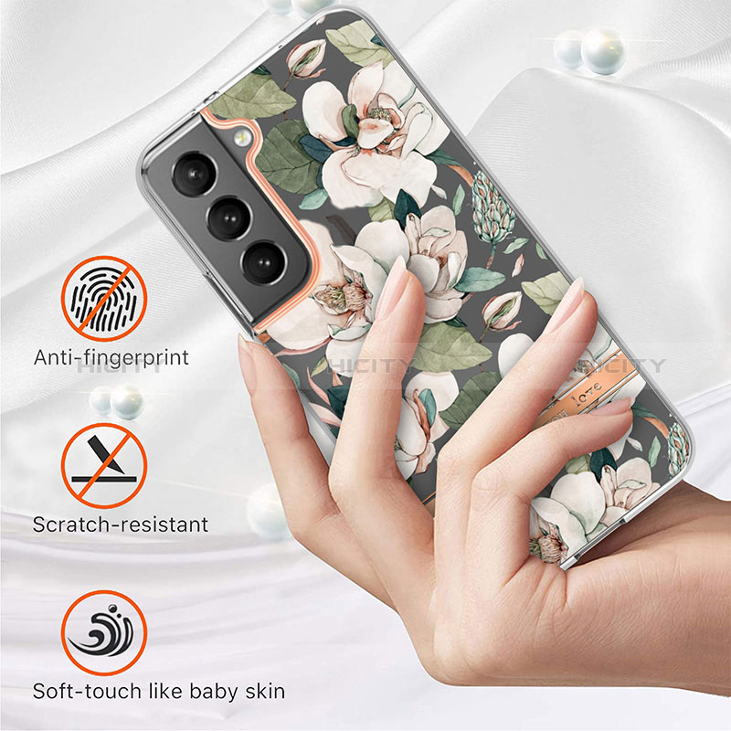 Handyhülle Silikon Hülle Gummi Schutzhülle Flexible Blumen für Samsung Galaxy S24 5G