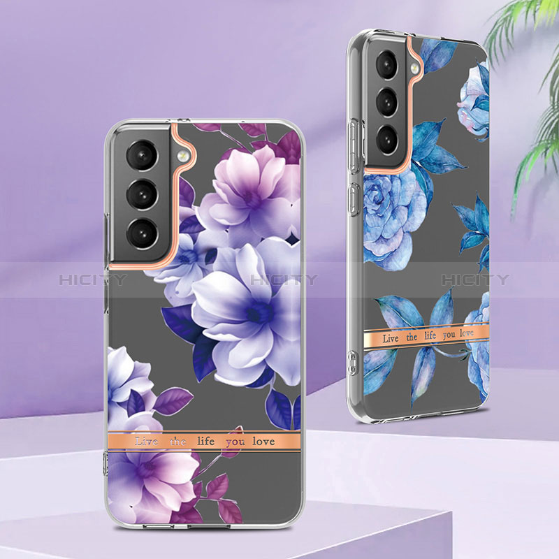 Handyhülle Silikon Hülle Gummi Schutzhülle Flexible Blumen für Samsung Galaxy S24 5G groß