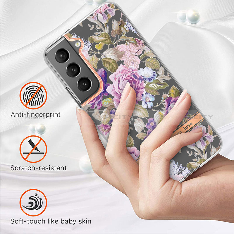 Handyhülle Silikon Hülle Gummi Schutzhülle Flexible Blumen für Samsung Galaxy S24 Plus 5G groß