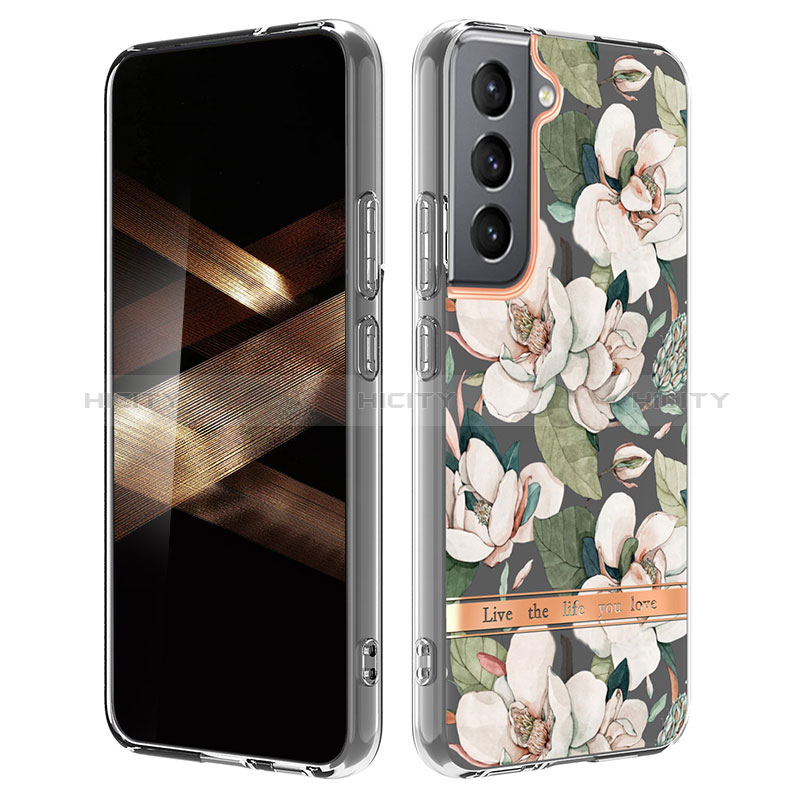 Handyhülle Silikon Hülle Gummi Schutzhülle Flexible Blumen für Samsung Galaxy S24 Plus 5G Weiß Plus