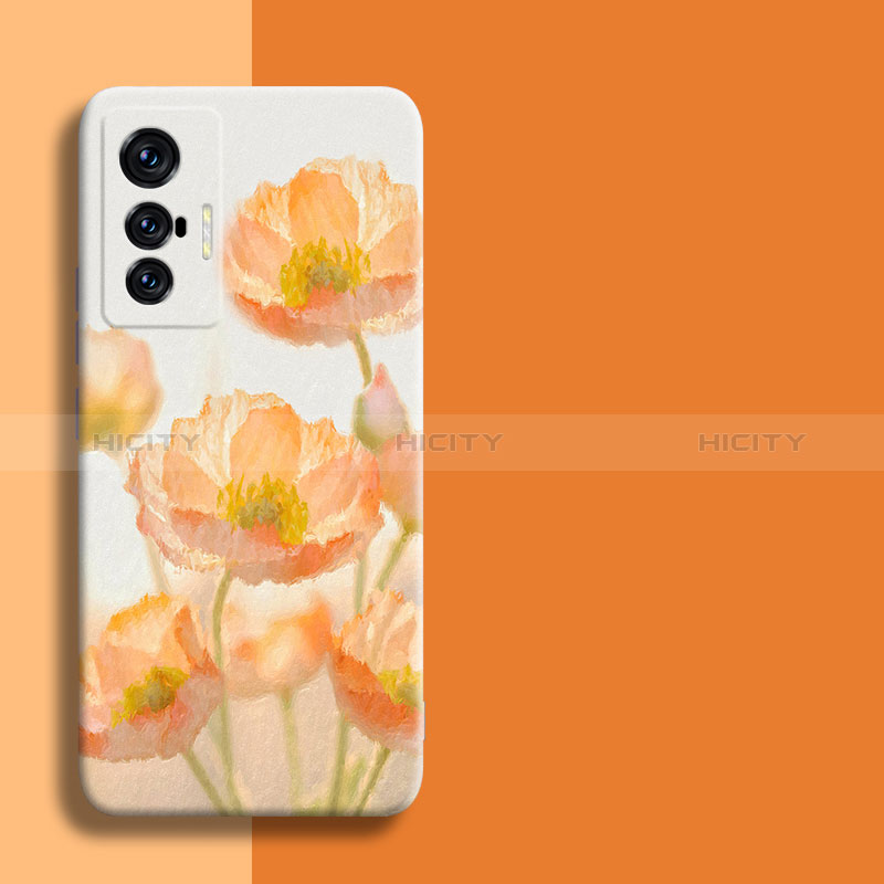 Handyhülle Silikon Hülle Gummi Schutzhülle Flexible Blumen für Vivo X70 5G