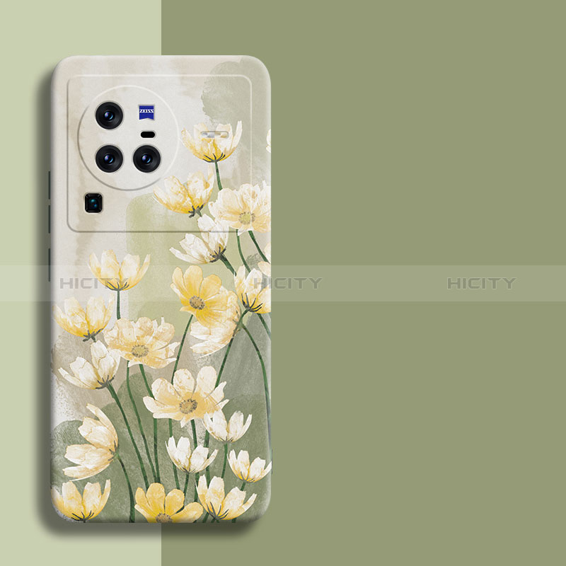 Handyhülle Silikon Hülle Gummi Schutzhülle Flexible Blumen für Vivo X80 Pro 5G