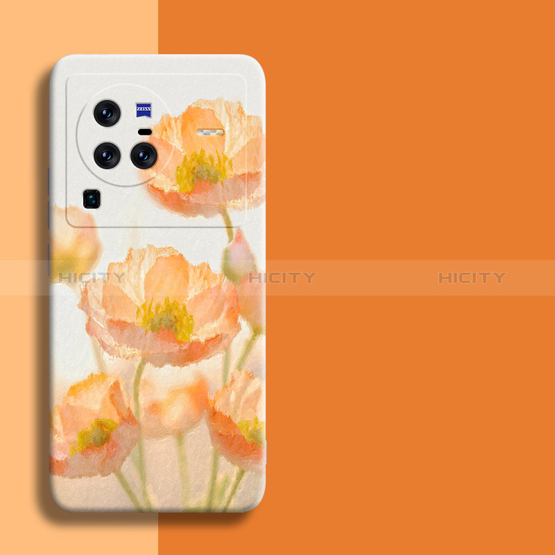 Handyhülle Silikon Hülle Gummi Schutzhülle Flexible Blumen für Vivo X80 Pro 5G