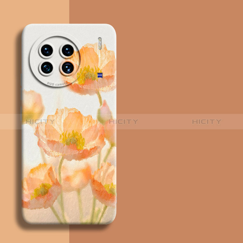 Handyhülle Silikon Hülle Gummi Schutzhülle Flexible Blumen für Vivo X90 Pro 5G